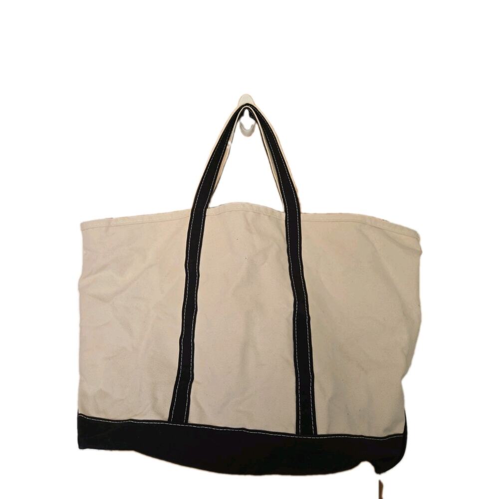 Vintage LL Bean Boat and Tote Bag XL USA Made Black Accent